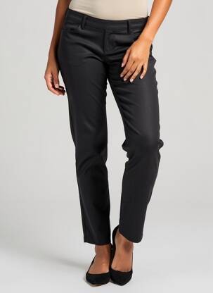Pantalon slim tissage popeline taille normale noir I.CODE (By IKKS) femme