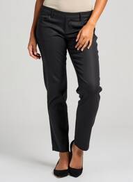 Pantalon slim tissage popeline taille normale noir I.CODE (By IKKS) femme