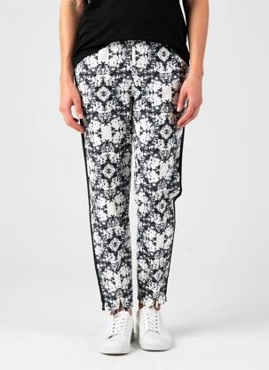 Pantalon chino broderie galons latéraux taille normale gris MINIMUM femme