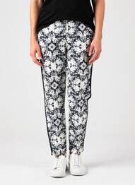 Pantalon chino broderie galons latéraux taille normale gris MINIMUM femme