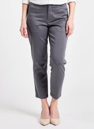 Pantalon 7/8 taille haute taille haute gris TOMMY HILFIGER femme