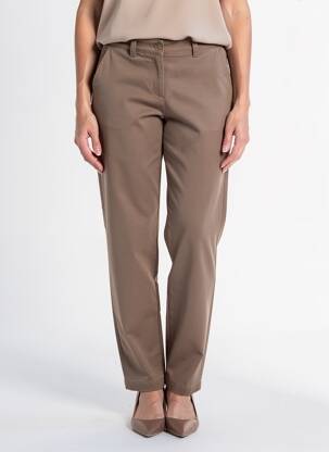 Pantalon chino fermeture zippée sous rabat boutonné taille normale marron PAKO LITTO femme