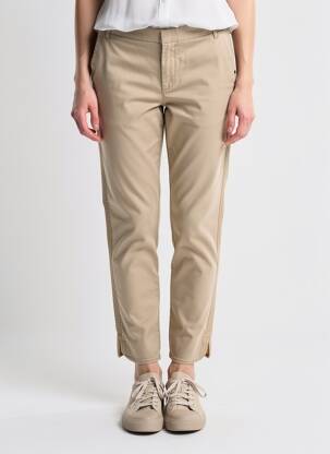 Pantalon chino tissage popeline taille normale beige I.CODE (By IKKS) femme