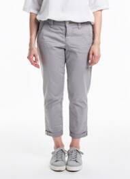 Pantalon 7/8 tissage popeline taille basse gris CHIPIE femme