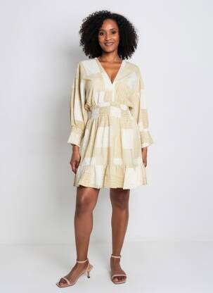 Robe courte manches longues manches longues jaune RHUM RAISIN femme