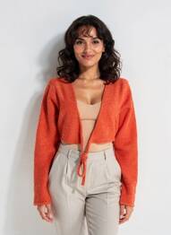 Gilet cache-cœur stretch orange RHUM RAISIN femme