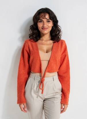 Gilet cache-cœur stretch orange RHUM RAISIN femme
