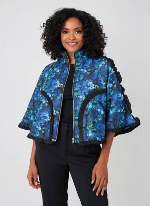 Blouson col col montant bleu RHUM RAISIN femme