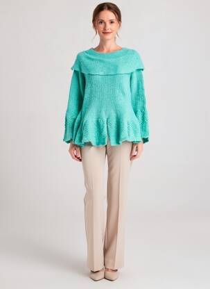 Pull coupe cintrée manches longues bleu RHUM RAISIN femme