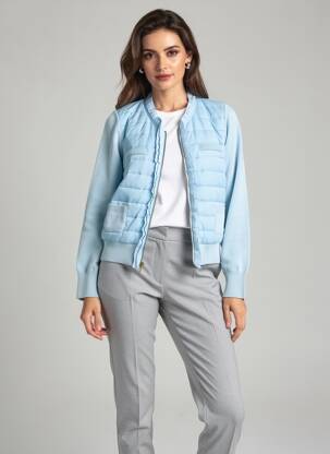 Veste casual col rond bleu FRACOMINA femme