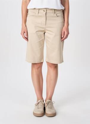 Bermuda coupe droite beige ZRS TIMELESS femme
