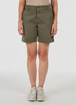 Short fermeture zippée sous rabat boutonné vert HAPPY femme