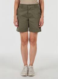 Short fermeture zippée sous rabat boutonné vert HAPPY femme