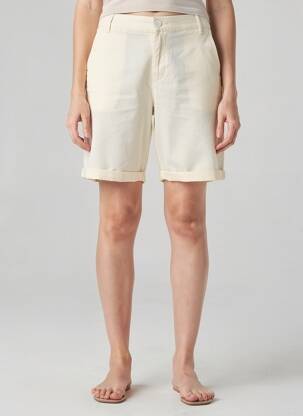 Bermuda coupe droite beige HAPPY femme