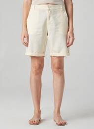 Bermuda coupe droite beige HAPPY femme