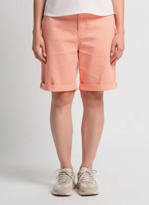 Bermuda coupe droite orange HAPPY femme