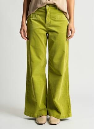 Pantalon flare stretch taille normale vert HAPPY femme