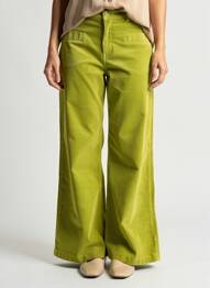 Pantalon flare stretch taille normale vert HAPPY femme