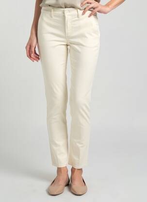 Pantalon chino tissage popeline taille normale beige HAPPY femme