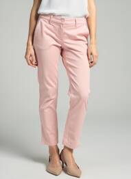 Pantalon chino tissage popeline taille normale rose HAPPY femme