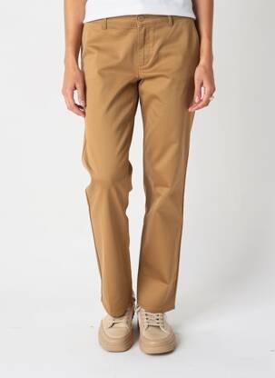 Pantalon chino tissage popeline taille normale jaune HAPPY femme