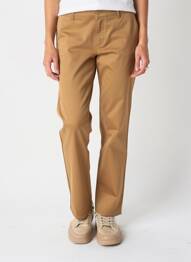 Pantalon chino tissage popeline taille normale jaune HAPPY femme