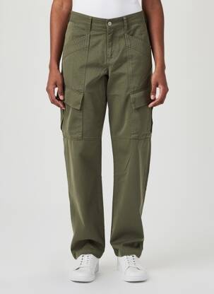 Pantalon cargo taille haute taille haute vert HAPPY femme