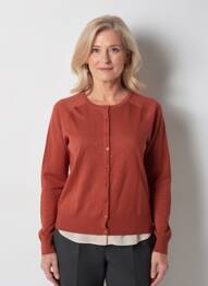 Gilet manches longues fermeture boutonnée sur le devant orange KING LOUIE femme