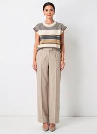 Pull resserrée sur le bas sans manche beige PAKO LITTO femme