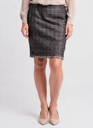 Jupe courte coupe droite gris LUISA CERANO femme