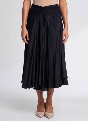 Jupe longue coupe évasée noir HIGH femme