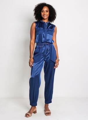 Combi-pantalon sans manche sans manche bleu HIGH femme