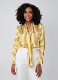 Chemisier coupe fluide manches longues jaune LUISA CERANO femme