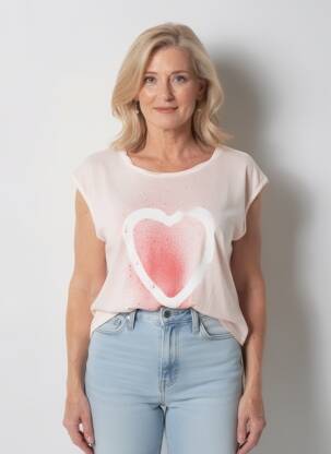 T-shirt coupe droite manches courtes rose MARC AUREL femme