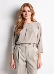 Blouse col rond manches 3/4 gris LUISA CERANO femme