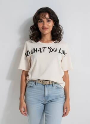 T-shirt stretch manches courtes beige LUISA CERANO femme