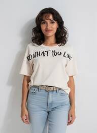 T-shirt stretch manches courtes beige LUISA CERANO femme