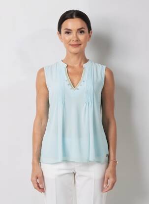 Blouse légère et transparente sans manche bleu SPORTALM femme