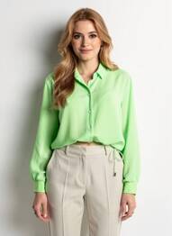 Chemisier tissage crêpe manches longues vert MARC CAIN femme