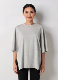 T-shirt coupe droite manches courtes gris WEEKEND MAXMARA femme