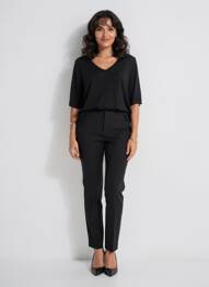 T-shirt manches 3/4 manches 3/4 noir NOTSHY femme