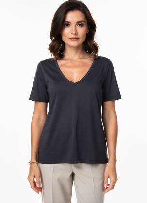 T-shirt col v manches courtes bleu CLOSED femme