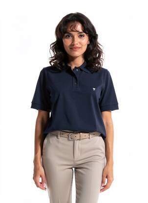 Polo broderie manches courtes bleu WEEKEND MAXMARA femme