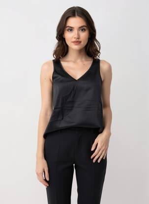 Top coupe fluide sans manche noir MOS MOSH femme