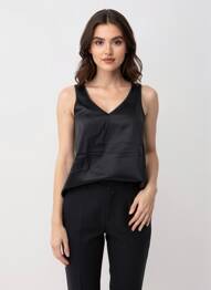 Top coupe fluide sans manche noir MOS MOSH femme