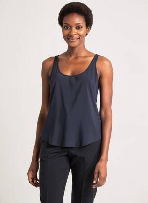 Top coupe cintrée fines bretelles bleu INDIES femme