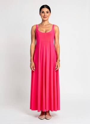 Robe longue sans manche sans manche rose INDIES femme