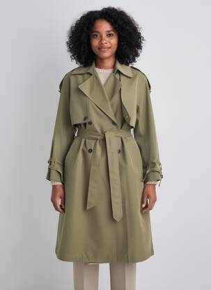 Trench tissage popeline sans capuche vert OOF WEAR femme