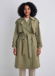 Trench tissage popeline sans capuche vert OOF WEAR femme