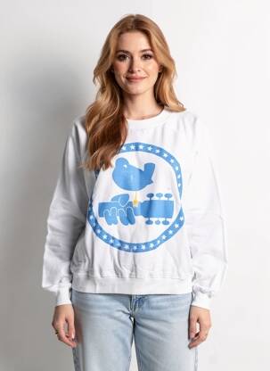 Sweat-shirt stretch manches longues blanc RECYCLED KARMA femme